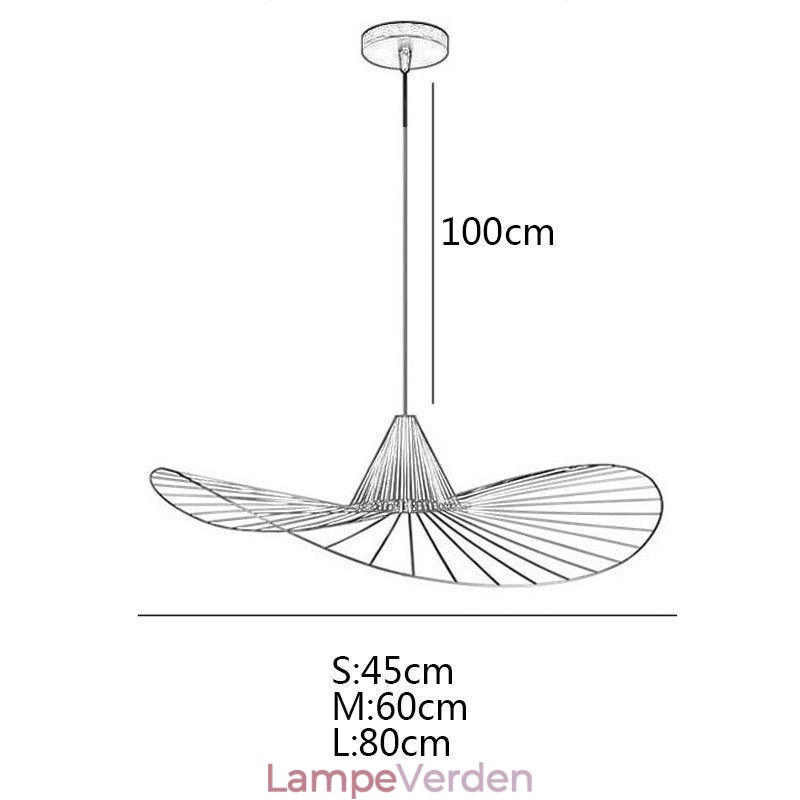 Iron Pendel Light Simple Straw Hat Lamp 1 Light