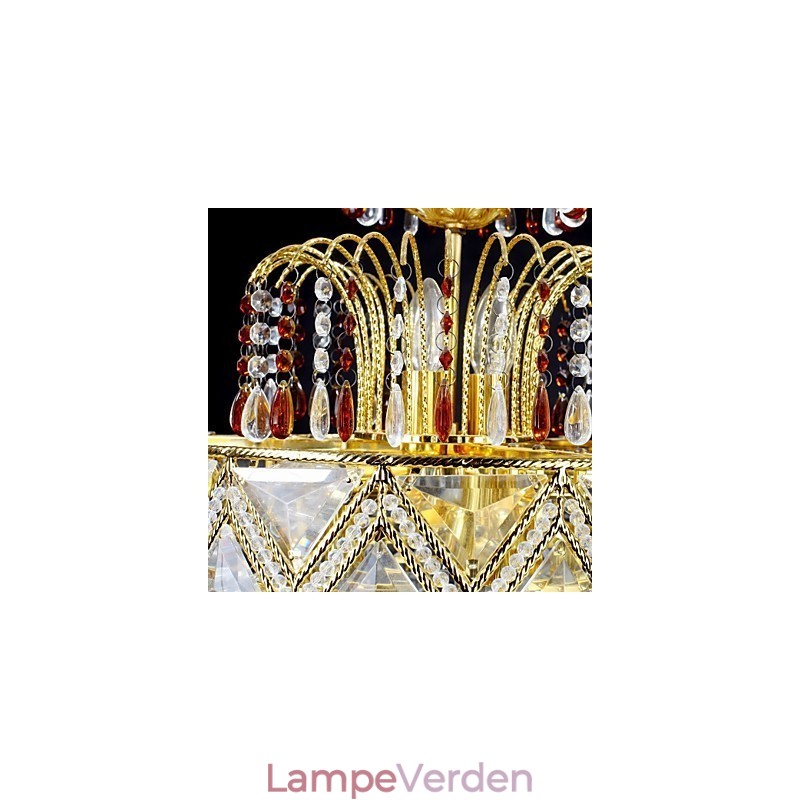 Traditionel klassisk krystalmaleri metal lysekrone