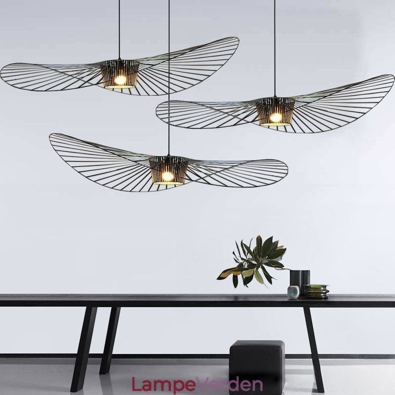 Iron Pendel Light Straw Hat Lamp 1 Light