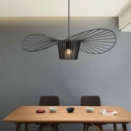 Iron Pendel Light Straw Hat Lamp 1 Light