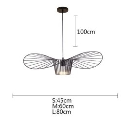 Iron Pendel Light Straw Hat Lamp 1 Light