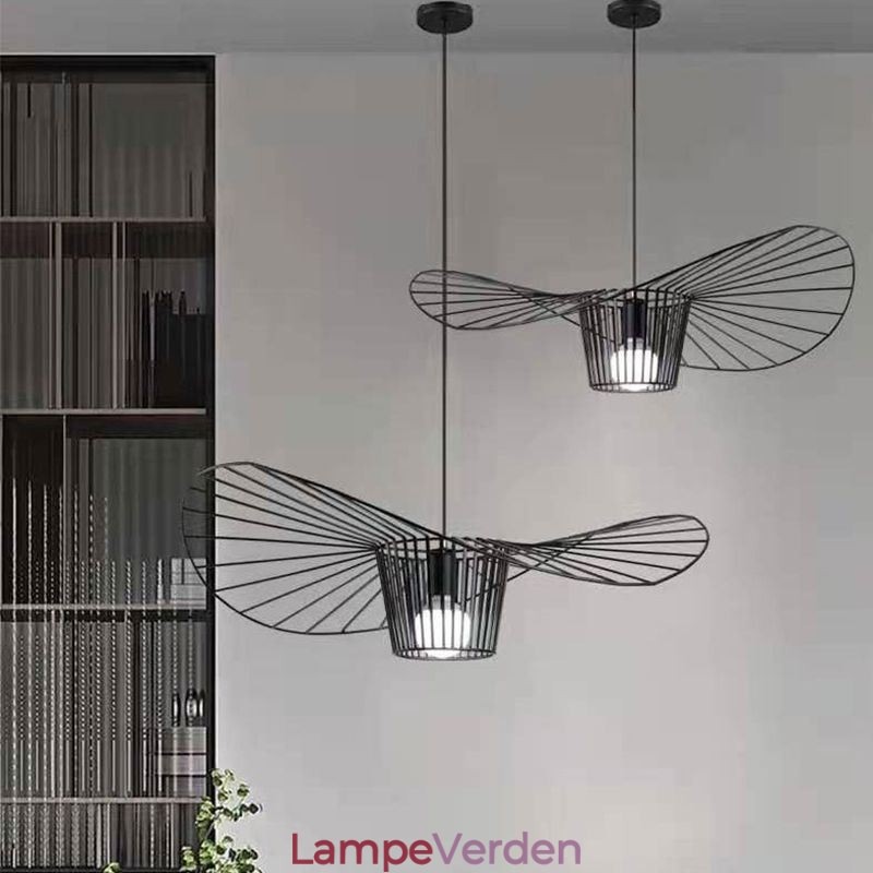 Iron Pendel Light Straw Hat Lamp 1 Light
