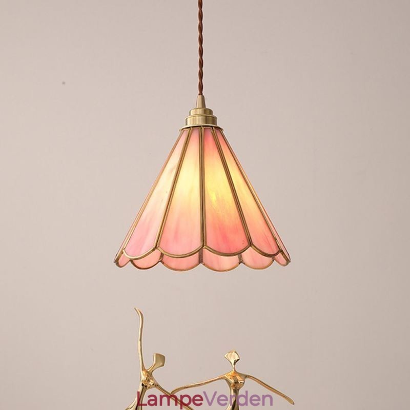 Japansk stil glas pendel lys retro kronblad lysarmatur