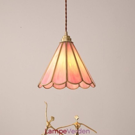 Japansk stil glas pendel lys retro kronblad lysarmatur