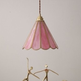 Japansk stil glas pendel lys retro kronblad lysarmatur