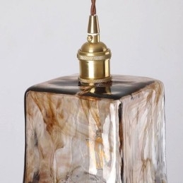 Unik mini glas pendel japansk stil ravfarve dekorativ belysning