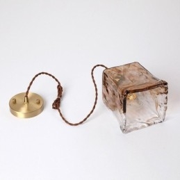 Unik mini glas pendel japansk stil ravfarve dekorativ belysning