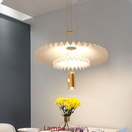 Moderne plisseret pendellampe Akryl dekorativ belysning Moderne plisseret pendellampe Akryl dekorativ belysning