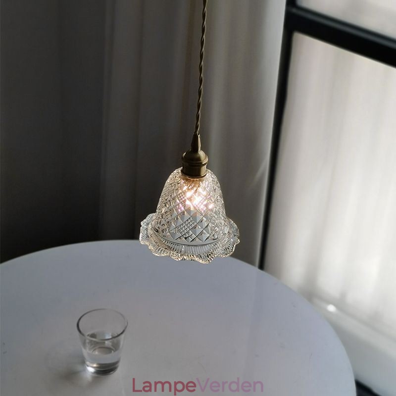 Moderne blomst glas pendel lys 1 lys dekorativ lysarmatur