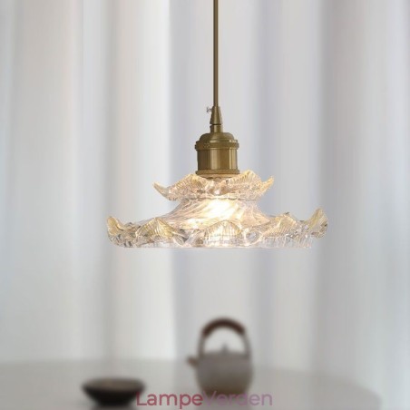 Japansk stil glas pendel Lotus glas pendel Japansk stil glas pendel Lotus glas pendel