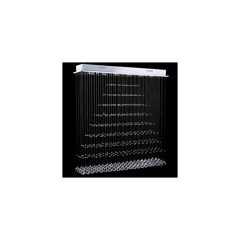 Rektangel Crystal Pendel Light Loftslysekrone Belysning Lamper Armaturer