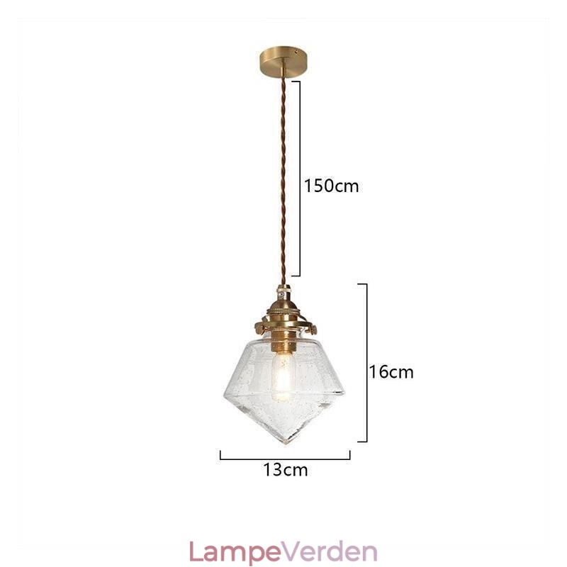 1 lys diamant glas pendel lys boble glas lys armatur