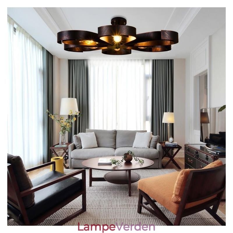 Moderne vintage loftslys jern blomsterformet pendel