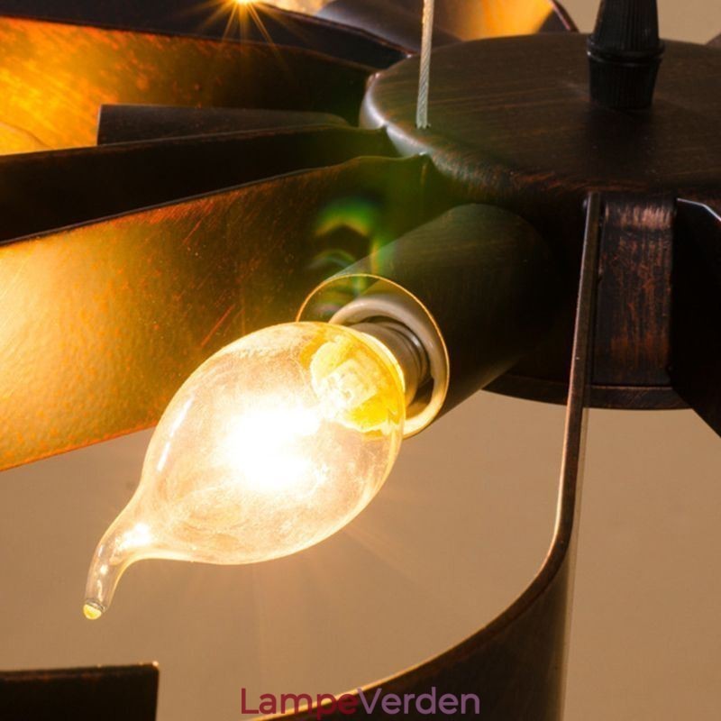 Moderne vintage loftslys jern blomsterformet pendel