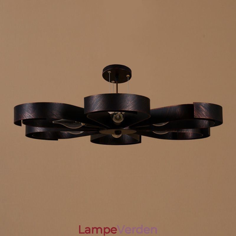 Moderne vintage loftslys jern blomsterformet pendel