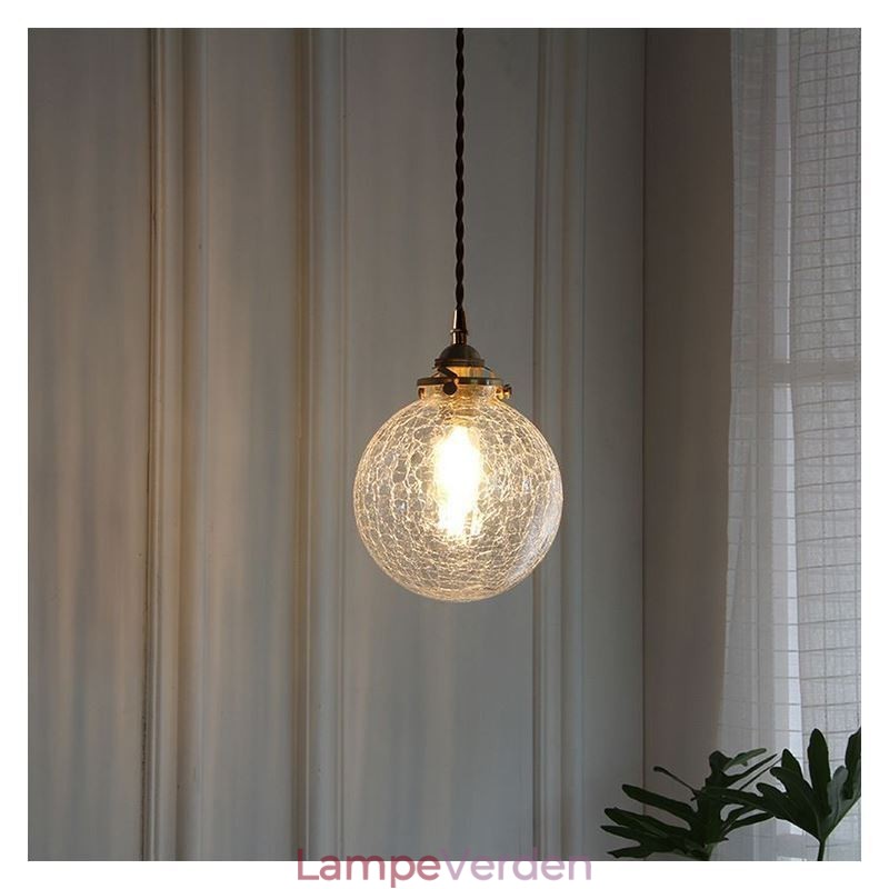 Glas Pendel Moderne Crackle Loftslampe
