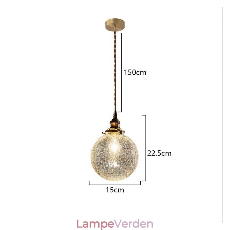 Glas Pendel Moderne Crackle Loftslampe