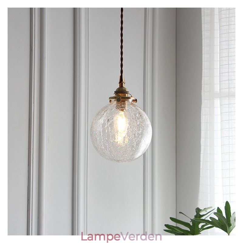Glas Pendel Moderne Crackle Loftslampe