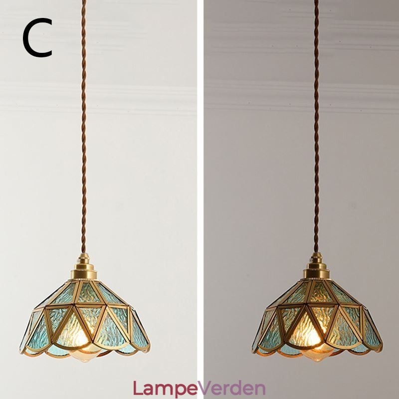 Retro glas loftslampe i japansk stil