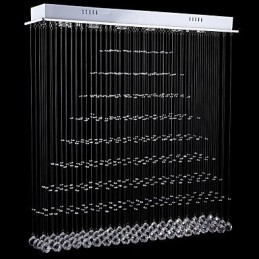 Rektangel Crystal Pendel Light Loftslysekrone Belysning Lamper Armaturer