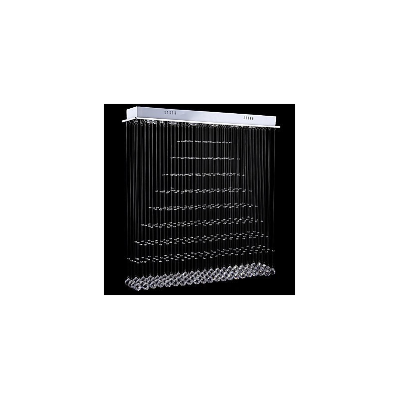 Rektangel Crystal Pendel Light Loftslysekrone Belysning Lamper Armaturer