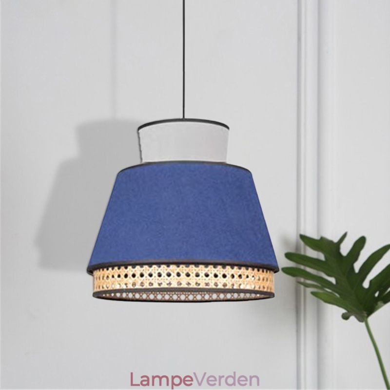 1 lys kjole lampeskærm pendel lampe bambus vævning belysning