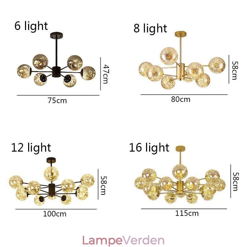 Magic Bean Pendel Light Nordic Style Glas Kugle Gypsophila Pendel Light