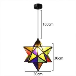 Europæisk farvet glas pendel Creative Star Pendel lampe