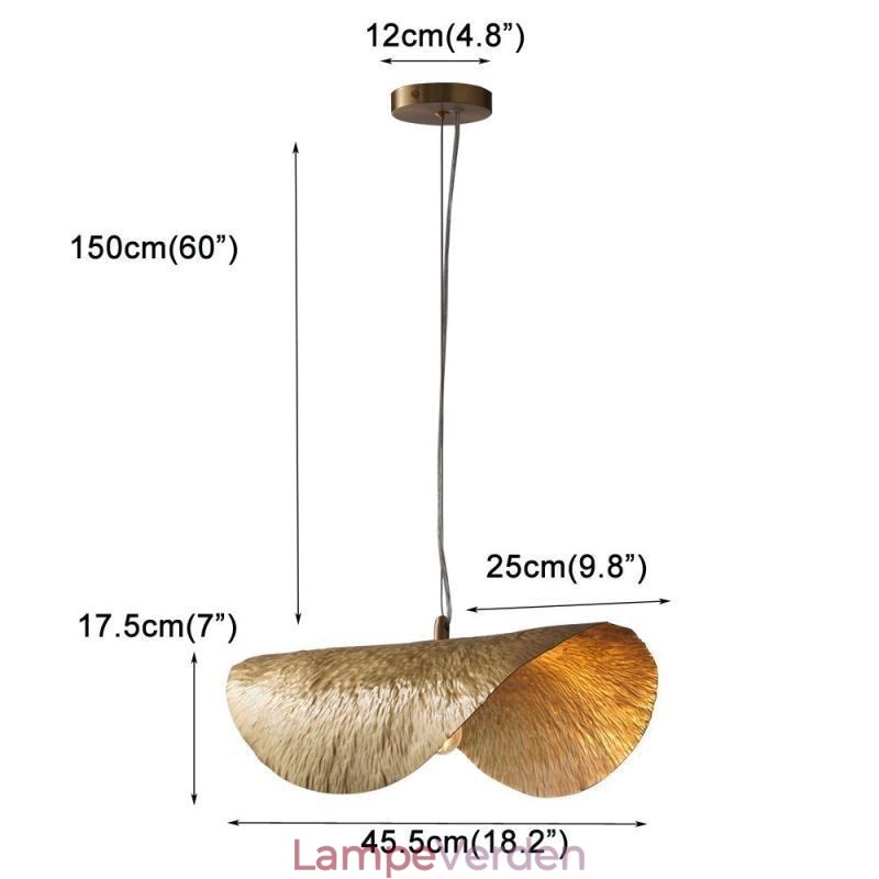 Messing Pendel Moderne Minimalistisk Lotus Leaf Loftslampe