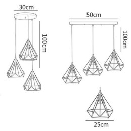 Diamantformet pendel moderne minimalistisk dekorativ lysarmatur