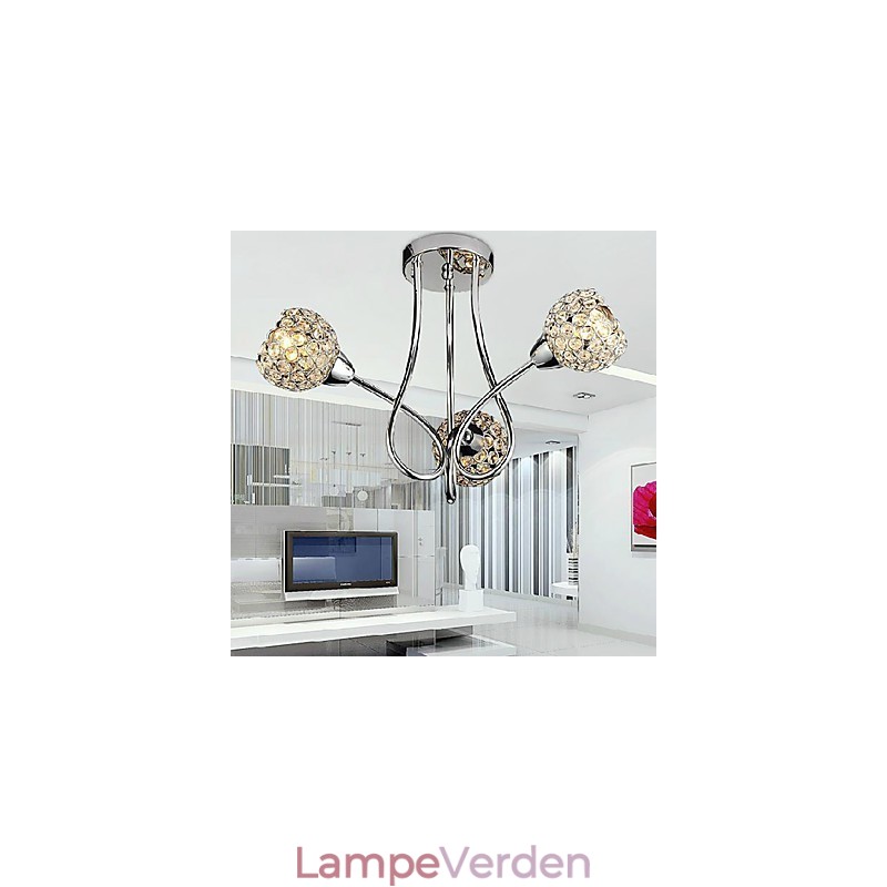 Modern Shining 3 Light Flush Mount i krystaldesign