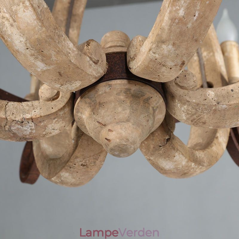 Træ Pendel Nordic Retro Loftslampe
