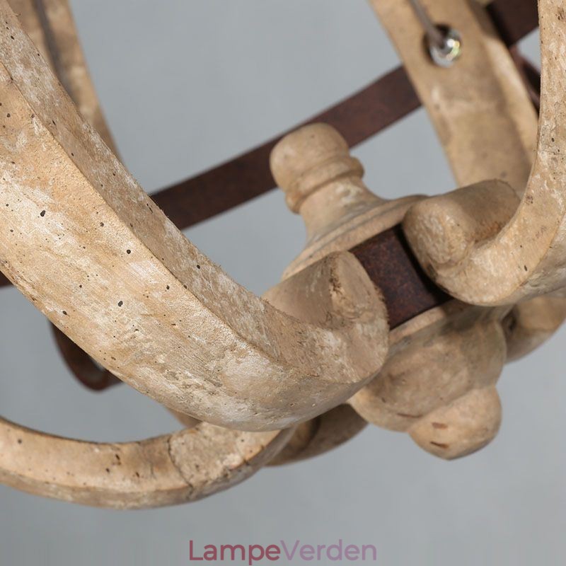 Træ Pendel Nordic Retro Loftslampe