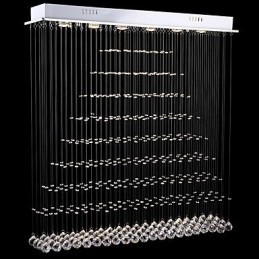Rektangel Crystal Pendel Light Loftslysekrone Belysning Lamper Armaturer