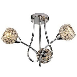 Modern Shining 3 Light Flush Mount i krystaldesign