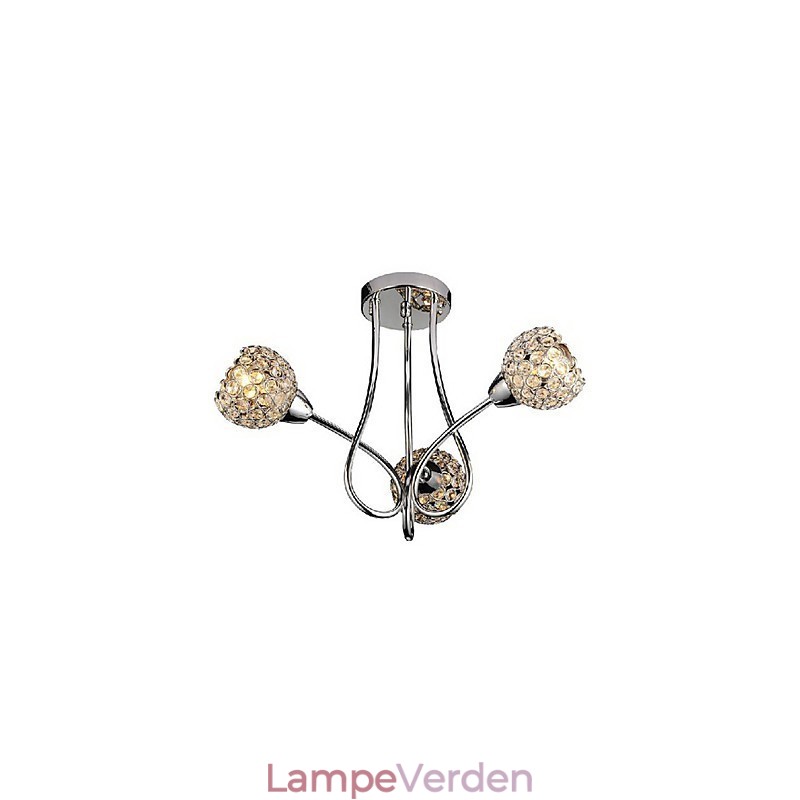 Modern Shining 3 Light Flush Mount i krystaldesign