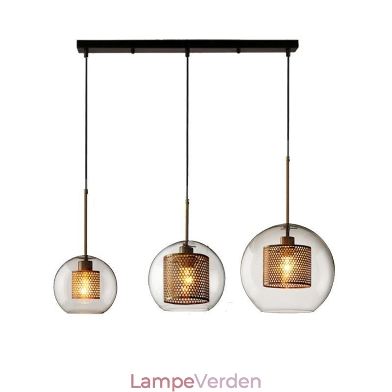 Minimalistisk Glas Cluster Pendel Light 3 Light Ceiling Light Island