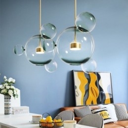 Pendellampe Glas Boble Loft Lys Gradient Grøn Lampe