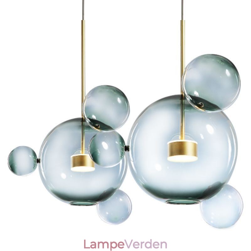 Pendellampe Glas Boble Loft Lys Gradient Grøn Lampe
