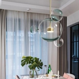 Pendellampe Glas Boble Loft Lys Gradient Grøn Lampe