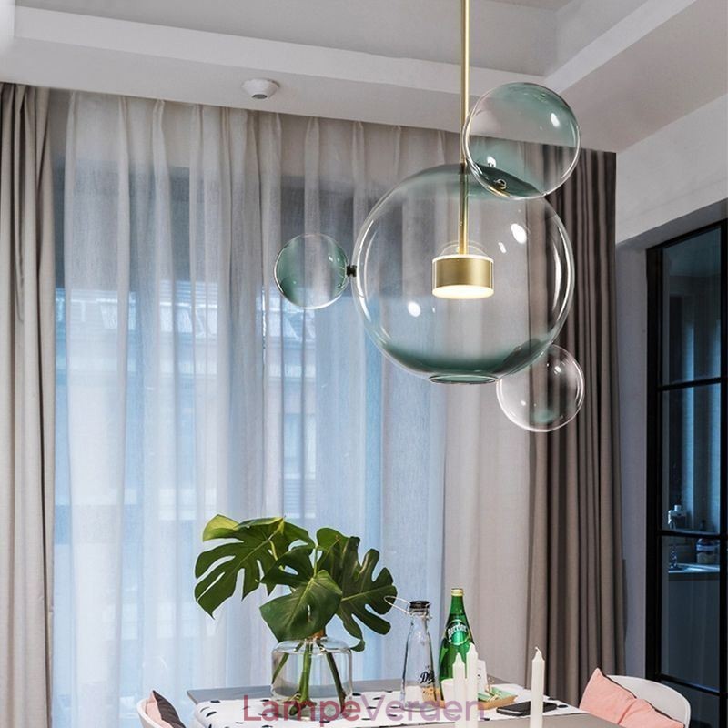 Pendellampe Glas Boble Loft Lys Gradient Grøn Lampe