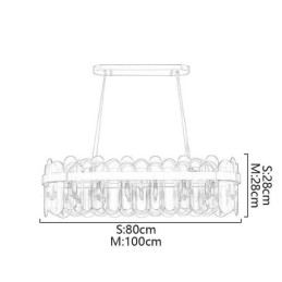 Minimalistisk glas pendel Unik farve rektangel loft lys ø