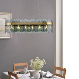 Minimalistisk glas pendel Unik farve rektangel loft lys ø