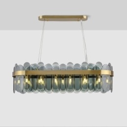 Minimalistisk glas pendel Unik farve rektangel loft lys ø