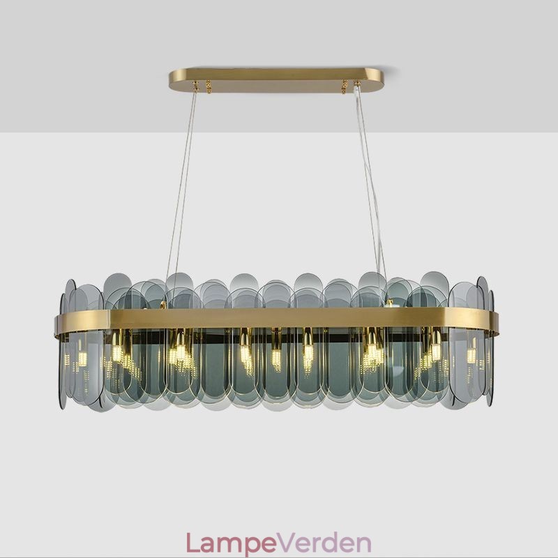 Minimalistisk glas pendel Unik farve rektangel loft lys ø