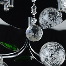 Lysekrone 6 Light Country Aluminium Glas Krom