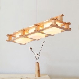 Creative 3 Lights Eg Pendel Lampe Dekorativ Træ Loftslys Cafe