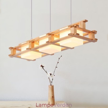 Creative 3 Lights Eg Pendel Lampe Dekorativ Træ Loftslys Cafe