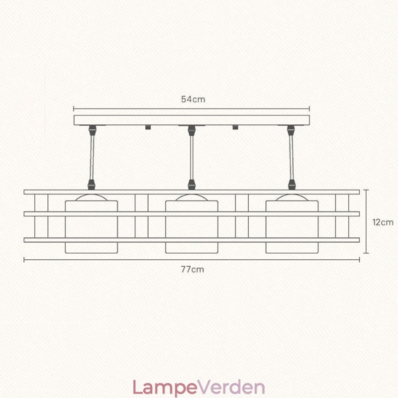 Creative 3 Lights Eg Pendel Lampe Dekorativ Træ Loftslys Cafe
