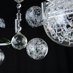 Lysekrone 6 Light Country Aluminium Glas Krom